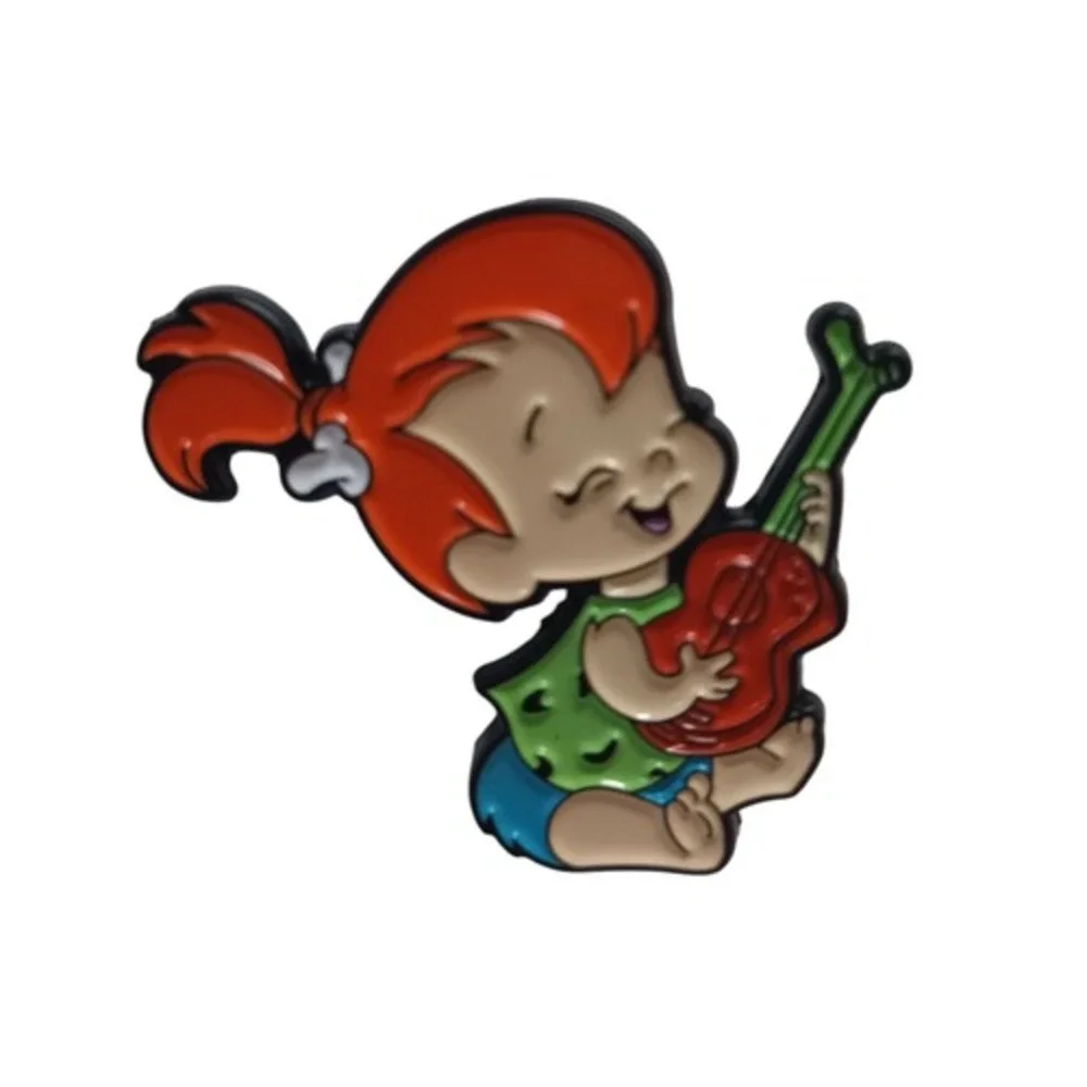 Hanna Barbera The Flintstones Pebbles Playing The Ukulele Enamel Pin